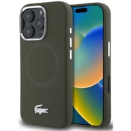 Etui i futerały do telefonów - Etui LACOSTE Silicone Croco Logo MagSafe do Apple iPhone 16 Pro Max Khaki - miniaturka - grafika 1