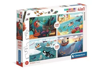 Clementoni Puzzle 2x20+2x60 Super Kolor Seaworld - - Puzzle - miniaturka - grafika 1