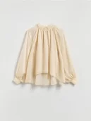 Bluzki damskie - Reserved - Bluzka z lyocellem - złamana biel - miniaturka - grafika 1