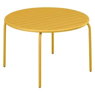Stoły ogrodowe - Okrągły stół ogrodowy średnica 130 cm z metalu - Musztardowo-żółty - MIRMANDE od MYLIA - miniaturka - grafika 1