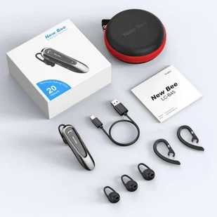 Zestaw słuchawkowy słuchawka New Bee B45 Bluetooth 5.0 bezprzewodowa do rozmów dla kierowcy BT do 15m czarny - Słuchawki bluetooth - miniaturka - grafika 15