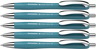 Schneider 132513 Slider Rave XB długopis (limitowana edycja specjalna w kolorze teal, Made in Germany), 5 sztuk, kolor wkładu: niebieski - Długopisy - miniaturka - grafika 1