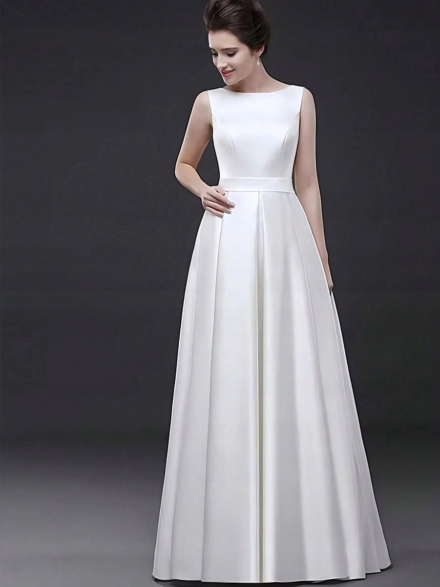 SHEIN ELEGANCKA BIAŁA SUKNIA ŚLUBNA KLASYCZNA 36 1MA