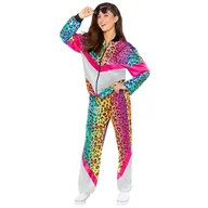 Moda i Uroda OUTLET - Amscan 9919055 - Unisex 1980's Neon Animal Print Shell Suit Dorośli Fantazyjny kostium Rozmiar: L - miniaturka - grafika 1