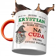 Kubki - Kubek Pomarańczowy dla Krystiana Kolegi Prezent z Nadrukiem ze Zdjęciem + Opakowanie na prezent (wzór 03) - miniaturka - grafika 1