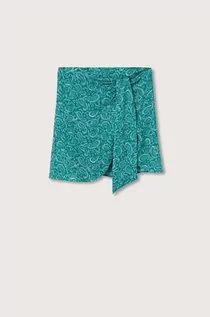 Spódnice - Mango Kids spódnica dziecięca Klein kolor zielony mini prosta - grafika 1