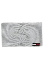 Czapki damskie - Tommy Hilfiger Opaska materiałowa Elongated Flag AW0AW16776 Szary - miniaturka - grafika 1