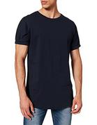 Koszulki męskie - Urban Classics Męski T-Shirt Long Shaped Turnup Tee, T-shirt dla mężczyzn, dłuższy krój, dostępny w wielu wariantach kolorystycznych, rozmiary XS-5XL, granatowy, XXL - miniaturka - grafika 1