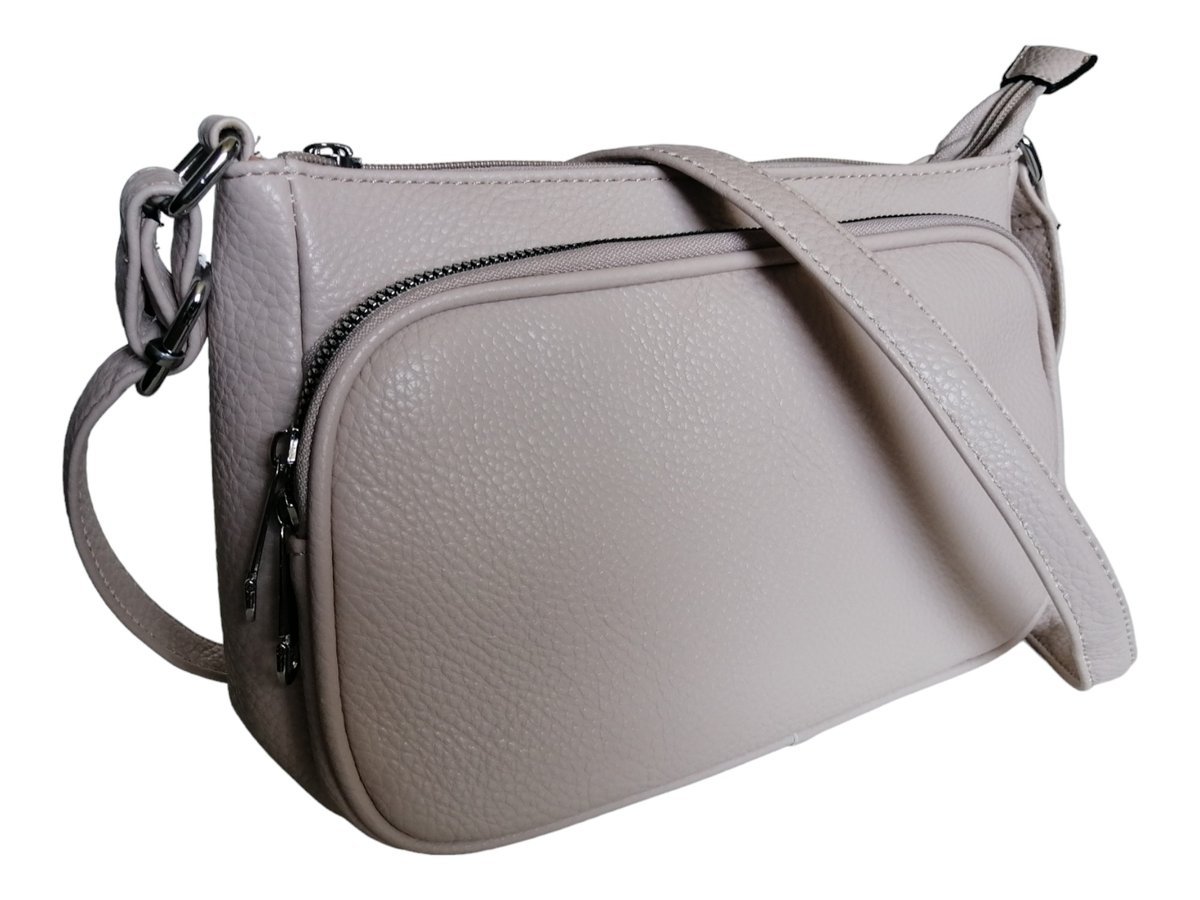 Klasyczna Beżowa Modna Torebka Damska ~ Mała Listonoszka Damska Na Ramię