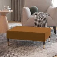 Pufy i podnóżki - shumee shumee Podnóżek brązowy 78x56x32 cm tapicerowany aksamitem - miniaturka - grafika 1
