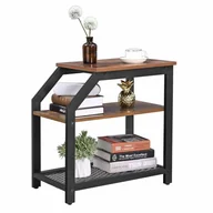 Ławy i stoliki kawowe - Stolik do salonu, sypialni, 36x59x60 cm, ciemny brąz, czarny, mat - miniaturka - grafika 1