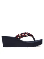 Klapki i japonki damskie - Tommy Hilfiger Japonki Th Wedge Braided Summer Sandal FW0FW09198 Kolorowy - miniaturka - grafika 1