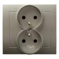 Gniazdka elektryczne - Ospel Kier satyna gniazdo podwójne +0 GP-2WZ/45 GP-2WZ/45 - miniaturka - grafika 1
