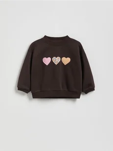 Reserved - Bluza z naszywkami - ciemnobrązowy - Bluzy dla dziewczynek - miniaturka - grafika 1