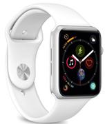 Akcesoria do smartwatchy - PURO ICON Apple Watch Band - Elastyczny pasek sportowy do Apple Watch 42 / 44 mm (S/M & M/L) (biały) - miniaturka - grafika 1