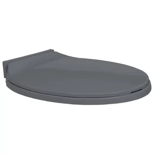 VidaXL Cicho zamykana deska sedesowa, szara, owalna 145816         VidaXL - Deski sedesowe - miniaturka - grafika 1