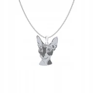 Łańcuszki - Naszyjnik Srebrny z kotem Cornish Rex 925 Łańcuszek Biżuteria GRAWER - miniaturka - grafika 1