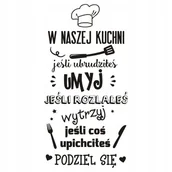 Naklejki na ścianę - Napis na ścianę naklejka 120x60cm wybór koloru W naszej kuchni 275 - miniaturka - grafika 1