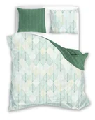Pościel - Faro Pościel satyna bawełniana premium 220x200+2x70x80 Milagro Verde 014 Zielone liście - miniaturka - grafika 1