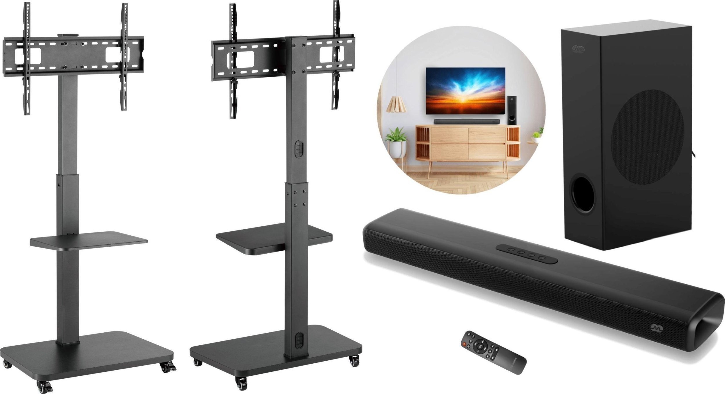 Mozos MSTV mobilny stojak tv stand do telewizora + Soundbar THEATER