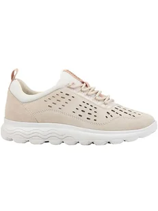 Geox Skórzane sneakersy "Spherica" w kolorze beżowo-białym - Trampki damskie - miniaturka - grafika 1