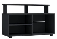 Szafki RTV - VCM drewniana szafka pod telewizor szafka pod telewizor konsola stolik pod telewizor szkło Balansia czarny - miniaturka - grafika 1
