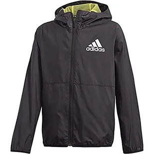 adidas chłopięca kurtka sportowa JB MH WIND, czarno-biała czarny/biały 3-4 Years - Kurtki i płaszcze dla chłopców - miniaturka - grafika 1