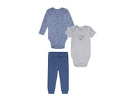 Komplety dla niemowląt - LUPILU LUPILU Komplet niemowlęcy z bawełną organiczną, 3 elementy (50/56, Niebieski/szary/granatowy) - miniaturka - grafika 1