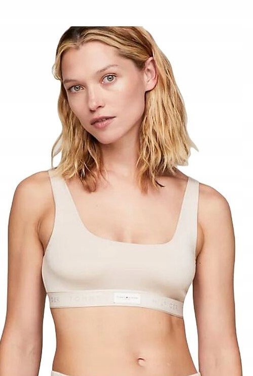 TOMMY HILFIGER BIUSTONOSZ BEZ FISZBIN GŁADKI BEŻOWY S JHT