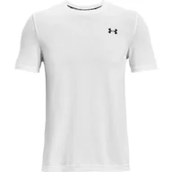 Koszulki męskie - Under Armour Koszulka Męska Biała - T-shirt - Rozmiar L - HeatGear Fitted 1361131-100 - miniaturka - grafika 1