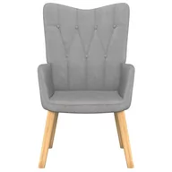 Fotele - vidaXL Fotel, 62 x 68,5 x 96 cm, jasnoszary, obity tkaniną - miniaturka - grafika 1