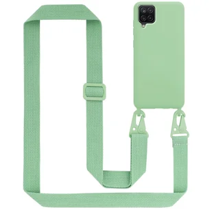 Łańcuszek Etui Do Samsung Galaxy A12 / M12 Pokrowiec w LIQUID JASNO ZIELONY Silicone TPU Obudowa Ochronny Cadorabo - Etui i futerały do telefonów - miniaturka - grafika 1