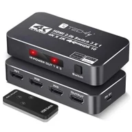 Inne akcesoria audio-wideo - Techly 367171 3-portowy przełącznik HDMI 2.0b 4K*60Hz 3x1 z pilotem IR - miniaturka - grafika 1