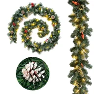 Ozdoby bożonarodzeniowe - Girlanda sztuczna Xmas 20, 180 cm + światełka LED, efekt sztucznego śniegu, 270 cm x 25 cm - miniaturka - grafika 1