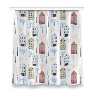 Zasłona z nadrukiem gotowa wzór 150x160 cm Budynki, Fabricsy - Zasłony - miniaturka - grafika 1