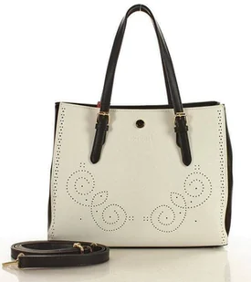 MONNARI Torebka kuferek z regulowanymi rączkami biały z czarnym - Torebki damskie - miniaturka - grafika 1