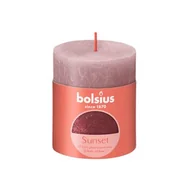 Świece - Świeca pieńkowa rustic Sunset 80/68 różowo-czerwona - miniaturka - grafika 1