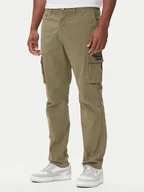 Spodnie męskie - Aeronautica Militare Spodnie materiałowe 252PA1329UCT0244 Zielony Regular Fit - miniaturka - grafika 1