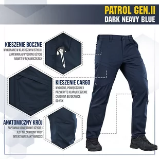 M-Tac - Spodnie taktyczne Patrol Gen II Flex - Dark Navy Blue - 20066015 - Odzież taktyczna i umundurowanie - miniaturka - grafika 3