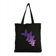 Torby i wózki na zakupy - Eko Torba na ramię Zakupy Shopper Torebka Bawełniana Eco Kolorowe Motyle - miniaturka - grafika 1