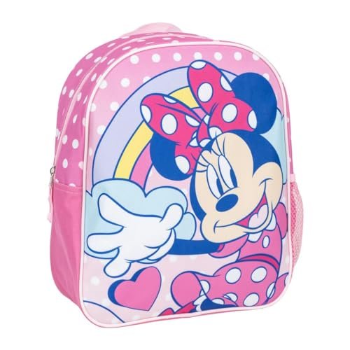Plecak dziecięcy 3D Myszka Minnie - Różowy - 25 x 10 x 31 cm - Wykonany z poliestru i EVA - Z zamkiem błyskawicznym - Nadruk Minnie - Oryginalny produkt zaprojektowany w Hiszpanii, Różowy kolor,