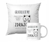 Gadżety dla niej i dla niego - ZESTAW PODUSZKA + KUBEK Prezent ODEJŚCIE Z PRACY NOWA PRACA DLA KOLEGI - miniaturka - grafika 1