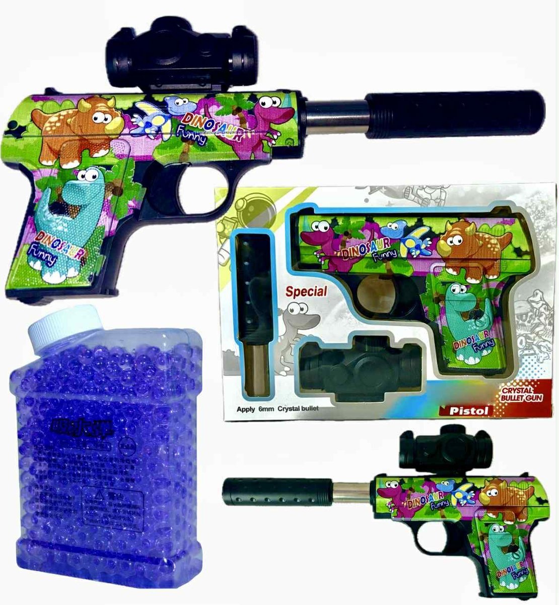 BEZPIECZNY PISTOLET KULKI WODNO-ŻELOWE PISTOLETY + KULKI