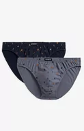 Majtki męskie - 2-pack Slipy męskie sport Monkey 2MP-003-SZA/GRA, Kolor multicolour, Rozmiar 2XL, ATLANTIC - Intymna - miniaturka - grafika 1