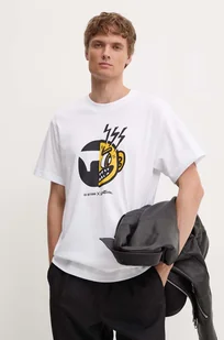 G-Star Raw t-shirt bawełniany męski kolor biały z nadrukiem D25701-C336 - Koszulki męskie - miniaturka - grafika 1