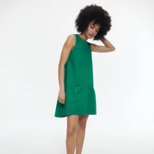 Sukienki - Reserved Bawełniana sukienka - Zielony - grafika 1