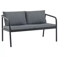 Sofy ogrodowe - vidaXL Sofa ogrodowa z poduszkami, 2-osobowa, aluminium, szara - miniaturka - grafika 1