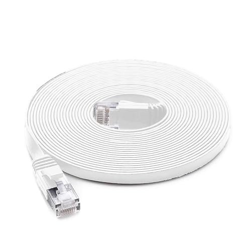 PNI Płaski kabel sieciowy S/STP CAT8 U8075W, 2 x RJ45, 4 pary przewodów, 28AWG, miedź, 40 Gb/s, 2000 MHz, 7,5 m, biały