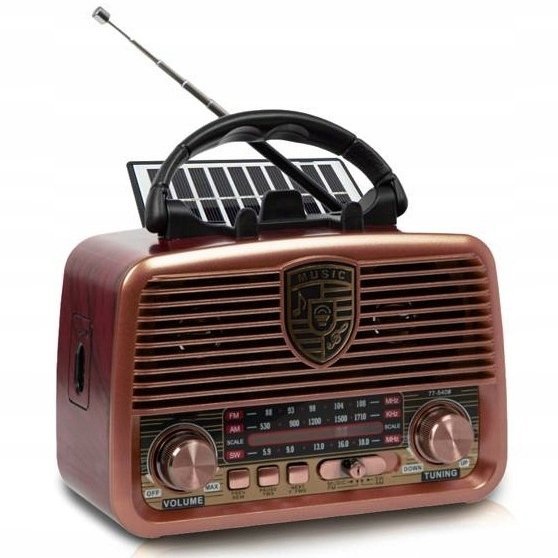 Lamex Radio przenośne RX-BT11110S z panelem solarnym FM Bluetooth USB SD