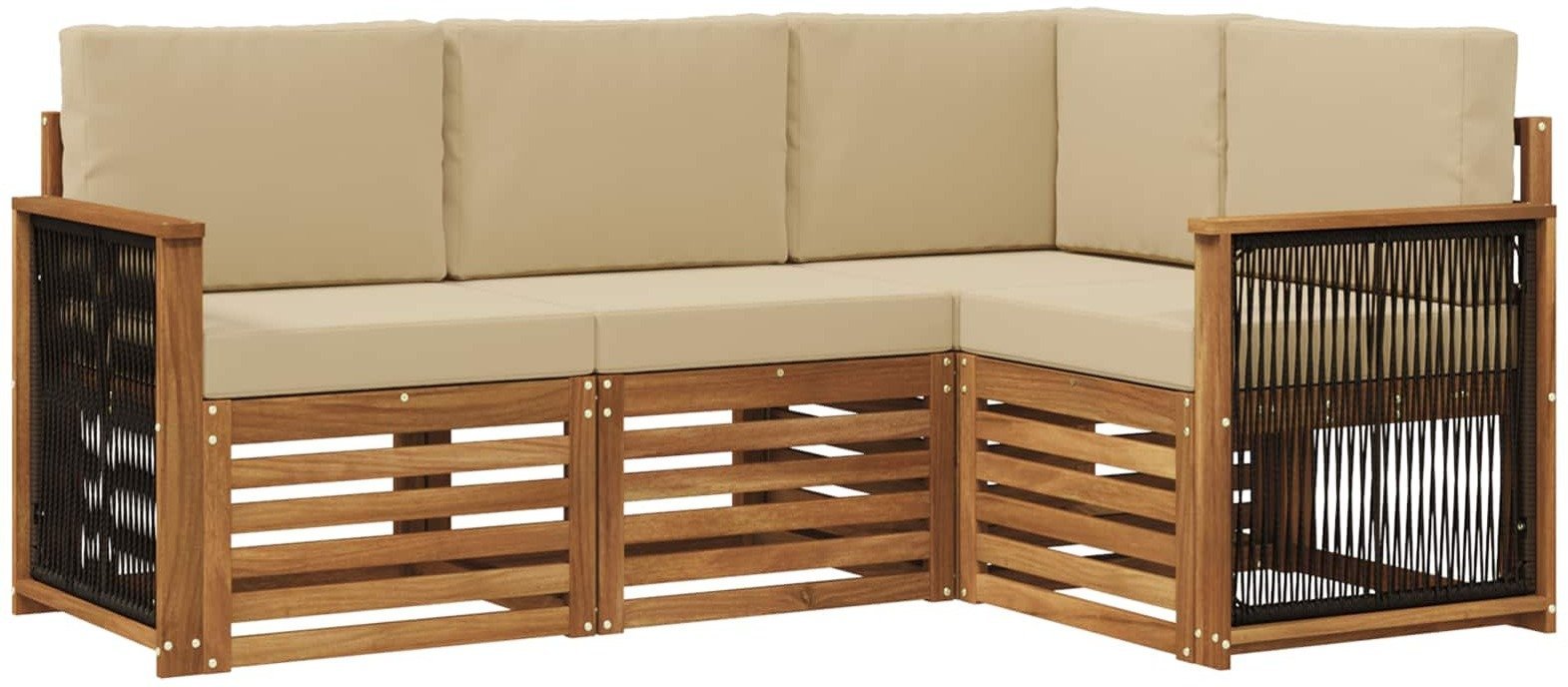 vidaXL Zestawy sof z poduszką 4 pcs Lite Drewno Akacji